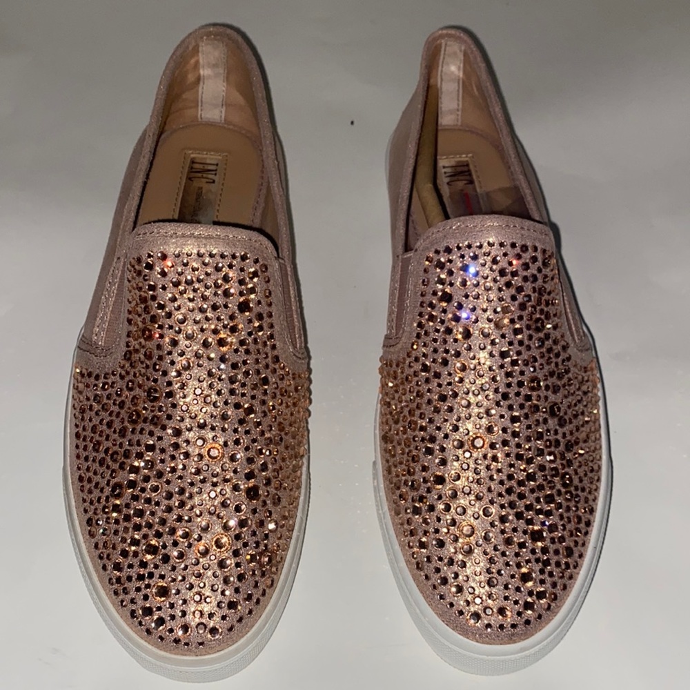HP🌼Sneaker Shoes INC International Concepts Sammee 2RSE Rose Sparkle Beaded 8 M